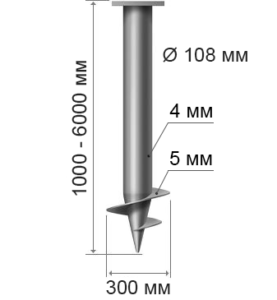 винтовая свая диаметром 108 мм