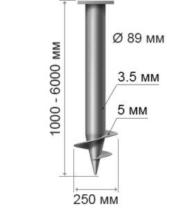 винтовая свая диаметром 89 мм